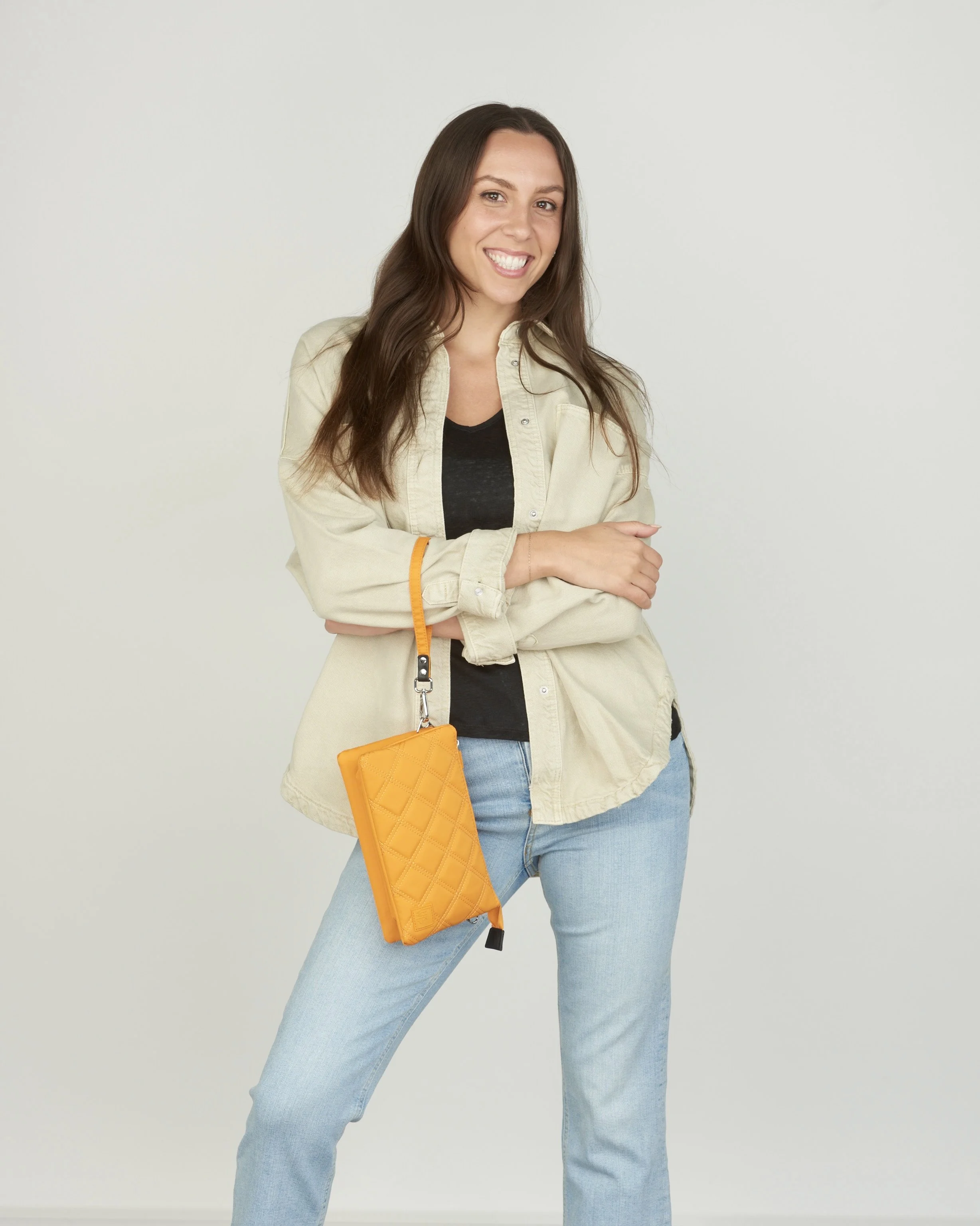 THE TRIPLE ENTRY WRISTLET CROSSBODY - AMBER — IHKWIP